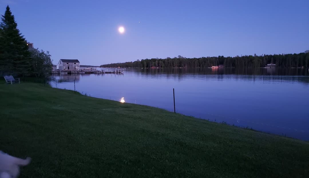 Cedarville Bay waterfront in Northern Michigan